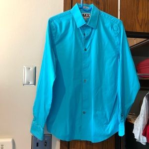Men’s turquoise 1MX Express Dress Shirt